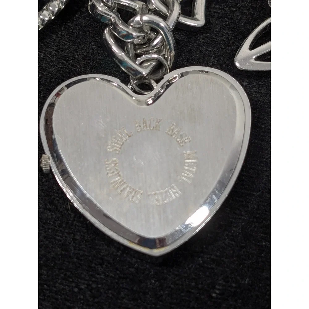 Ashley Stewart Charm Bracelet Watch Heart‎ Butterfly Shoe New Battery 9